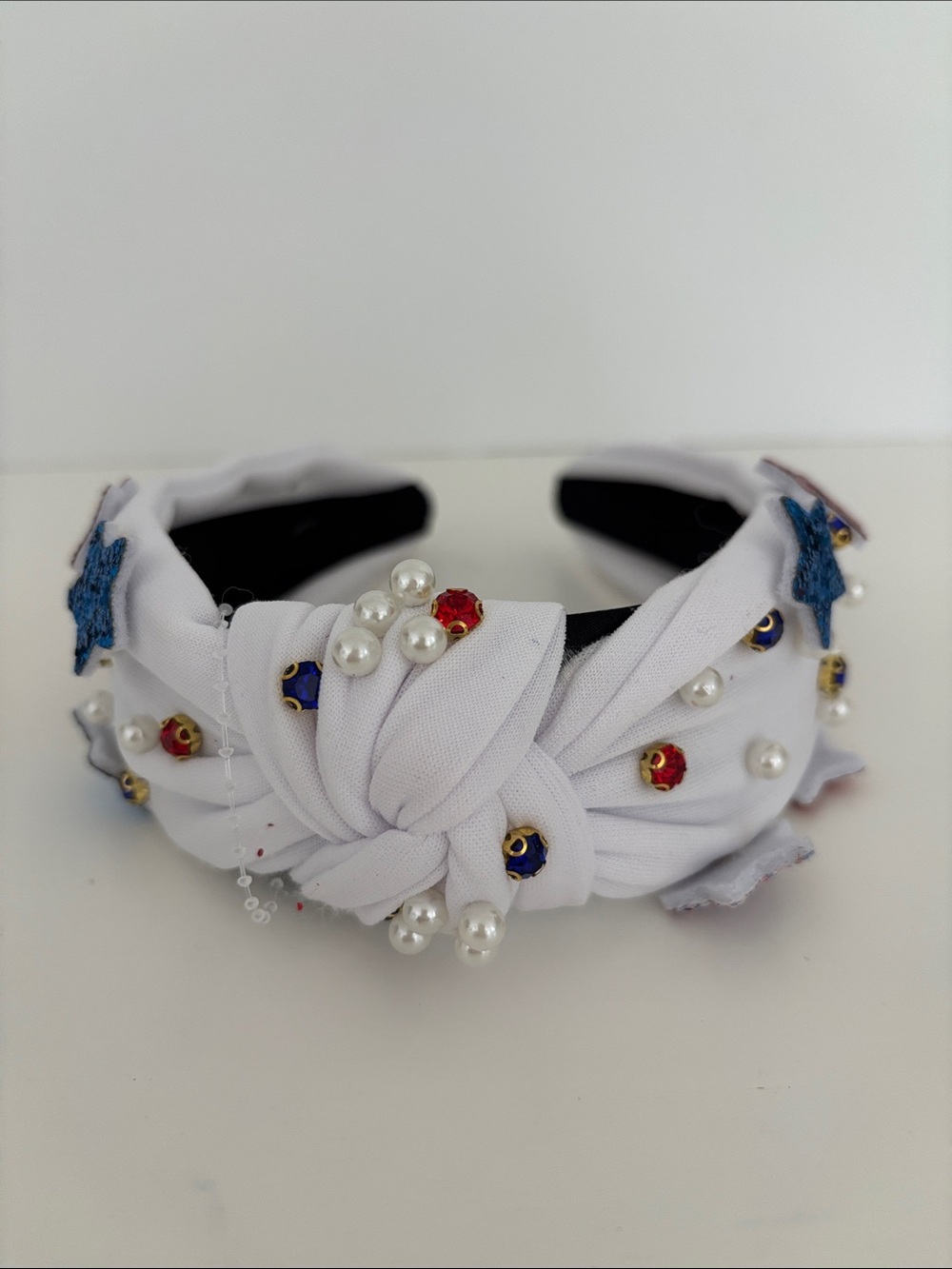 White Star & Pearl Embellished Headband